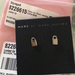 💯 Auth Marc Jacobs Locked 🔒 Up Post Earrings